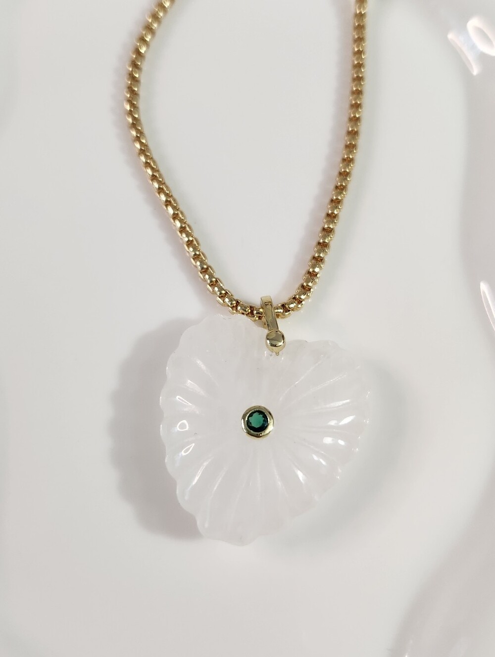 Rose Quartz Heart Pendant Necklace